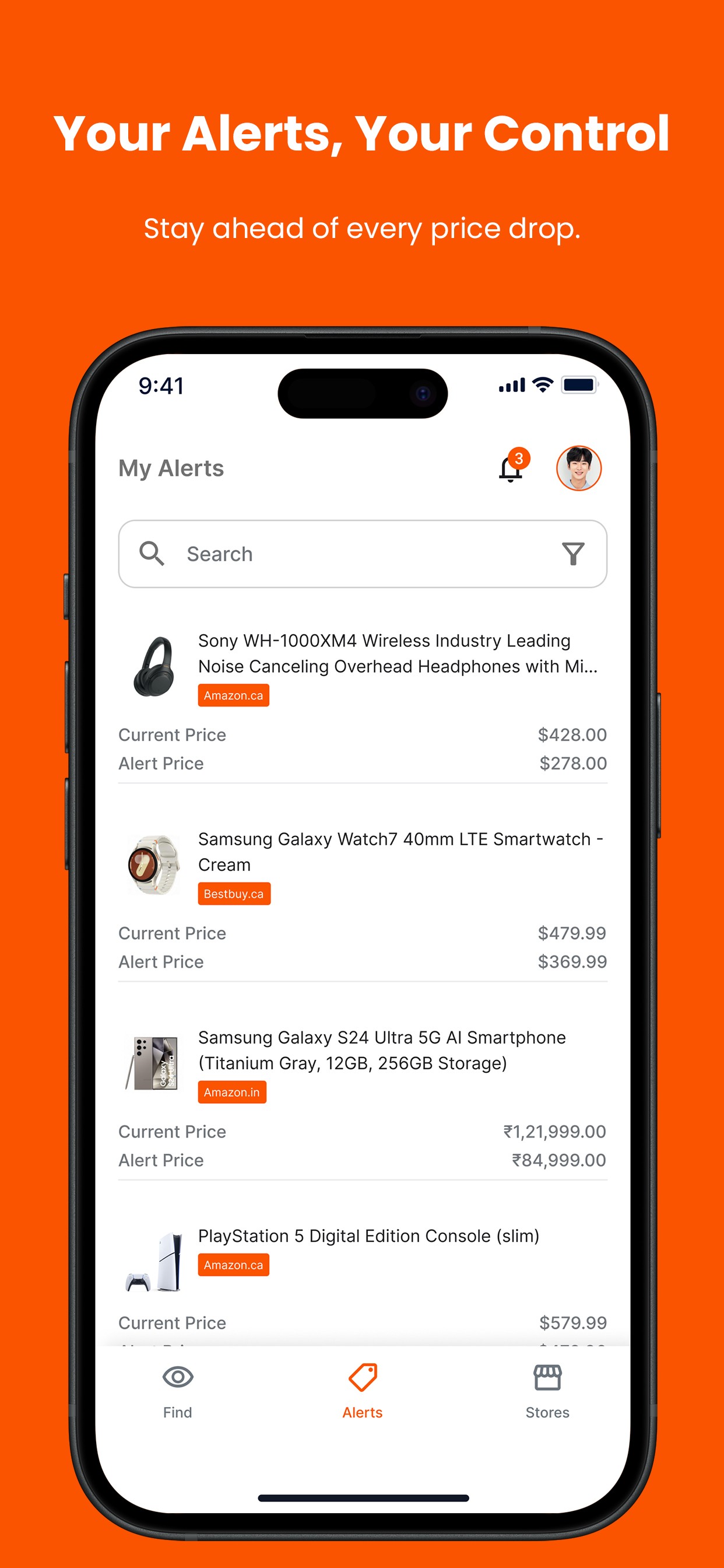 02 — Track Price Trends & Set Smart Alerts Interface